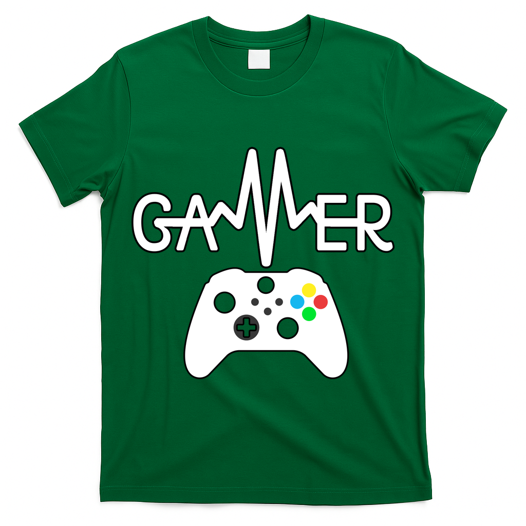 Gamer Heartbeat Xbox White T-Shirt