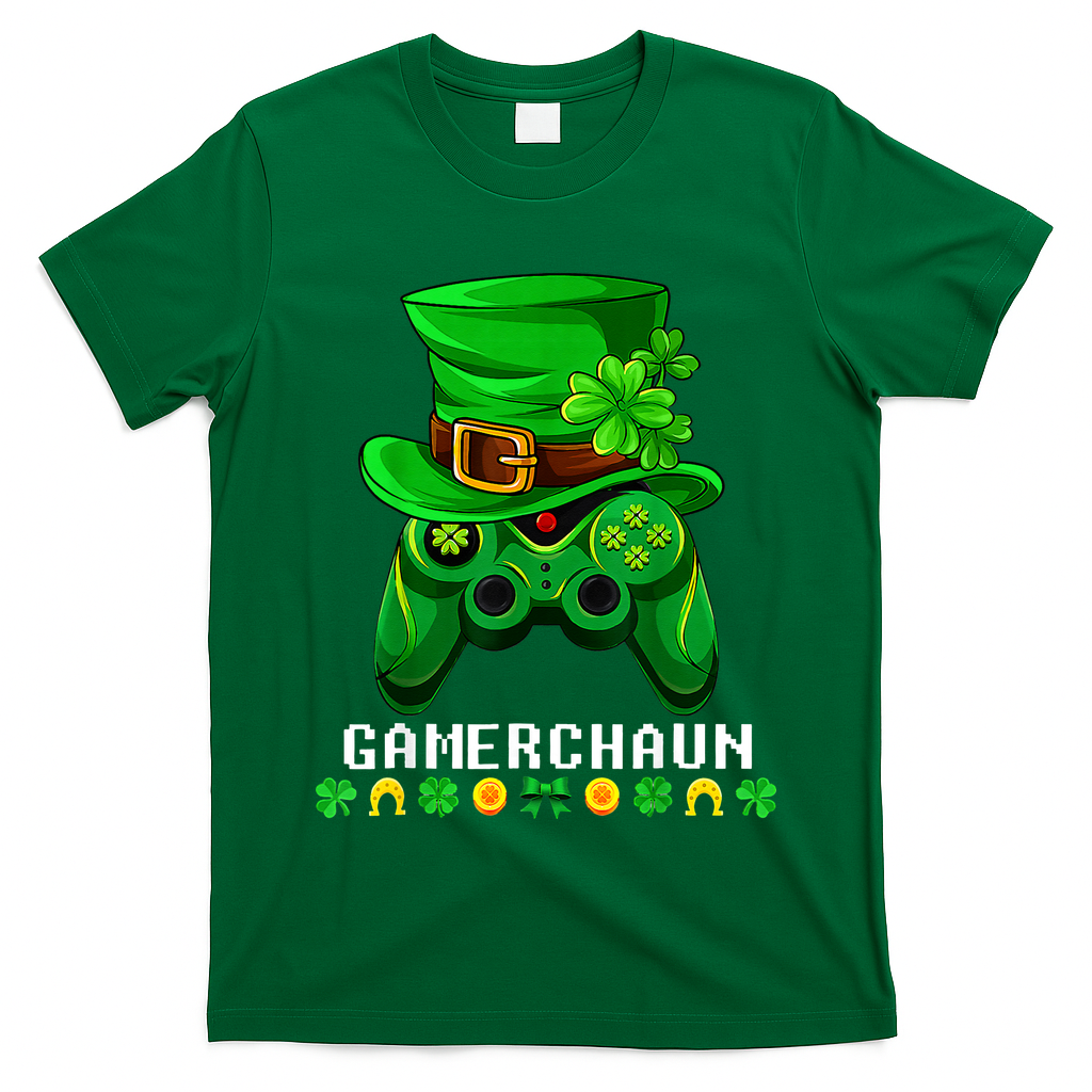 Gamerchaun Irish Gaming St Patricks Day Gamer T-Shirt