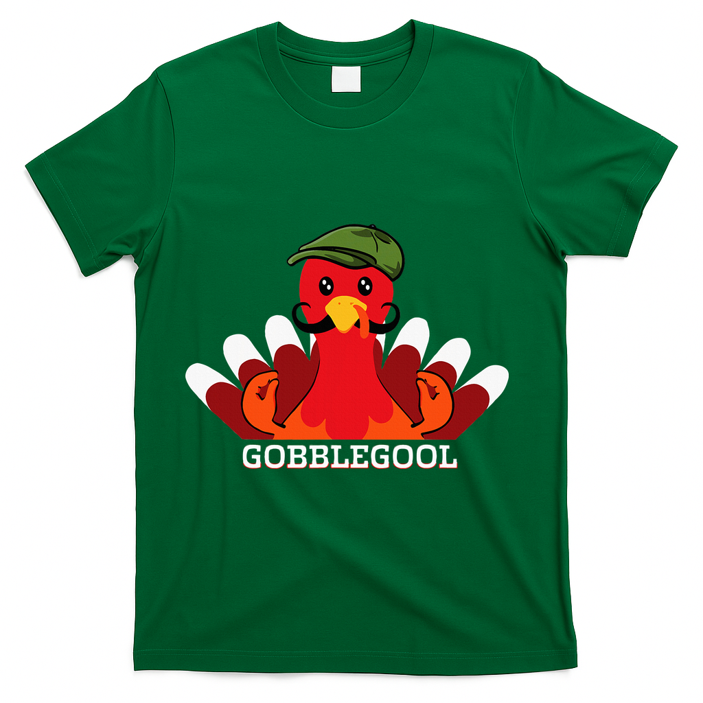 Gobblegool Italian Gobble Turkey Day Fall Thanksgiving T-Shirt - Green