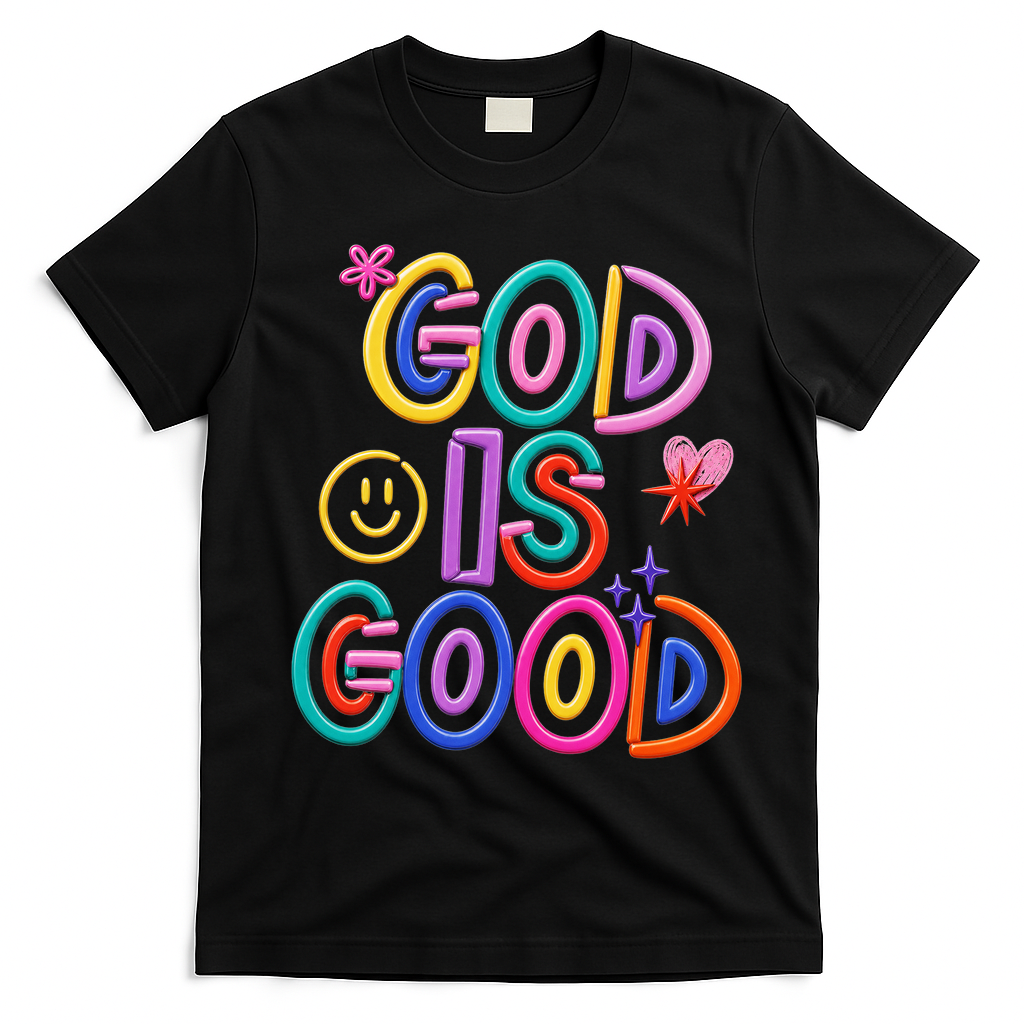God Is Good Christian Religious T-Shirt - Black