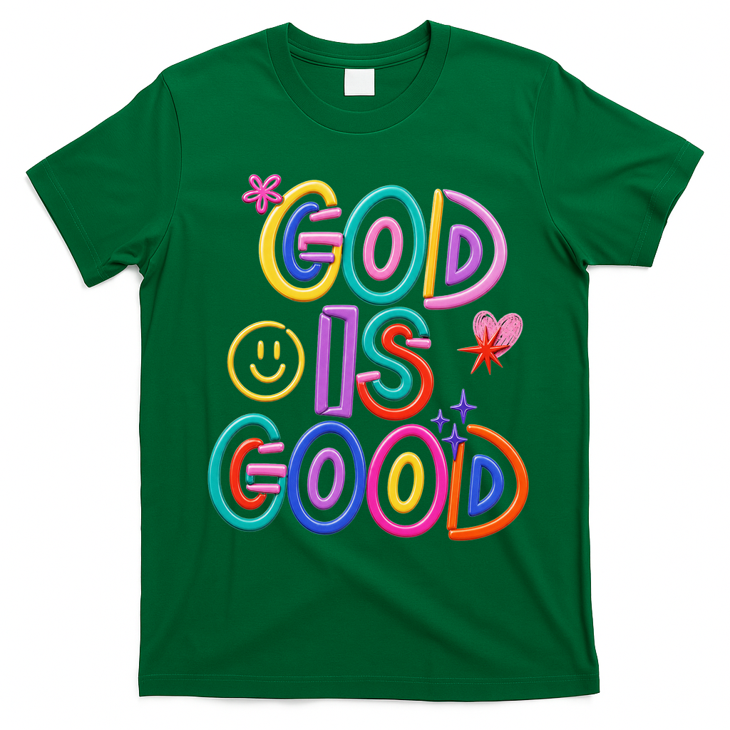 God Is Good Christian Religious T-Shirt - Irish Green