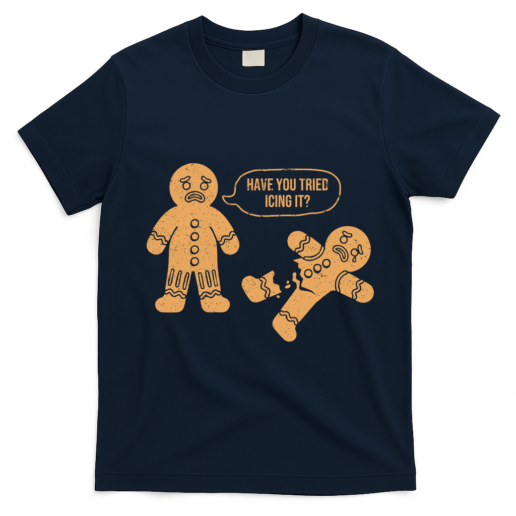 Gingerbread I Have You Tried Icing It T-Shirt - Navy Blue