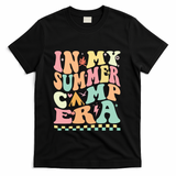 Groovy In My Summer Camp Era Retro Summer Camping Gift T-Shirt - Black