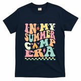 Groovy In My Summer Camp Era Retro Summer Camping Gift T-Shirt - Navy