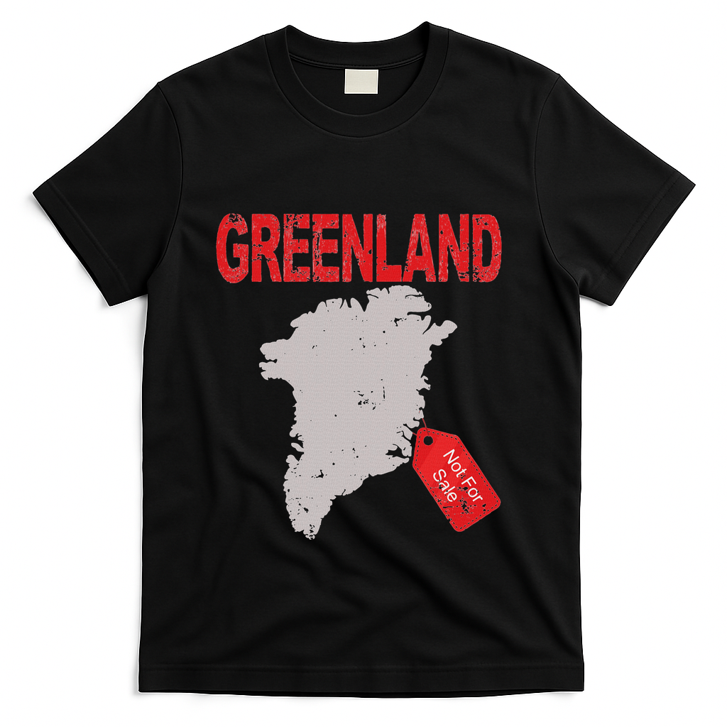 Greenland Is Not For Sale Funny Anti Trump T-Shirt - Black
