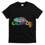 Galapagos Islands Summer Colorful Chameleon Exotic Animal T-Shirt - Black