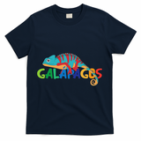 Galapagos Islands Summer Colorful Chameleon Exotic Animal T-Shirt - Navy