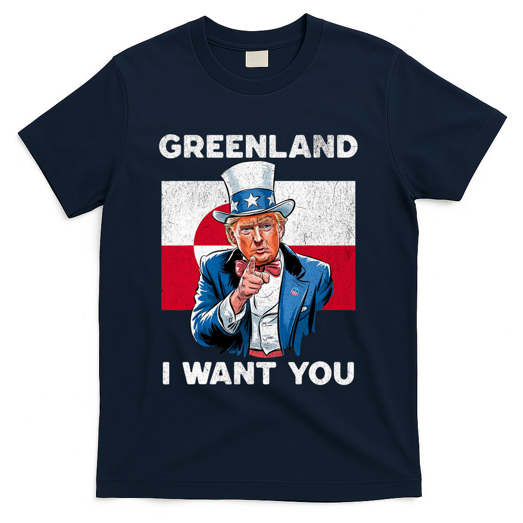 Greenland, I Want You! Funny Trump Meme T-Shirt - Navy