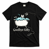 Goodbye Kitty Funny Bathtub Toaster Plug Bath Meme T-Shirt - Black