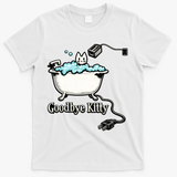 Goodbye Kitty Funny Bathtub Toaster Plug Bath Meme T-Shirt - White