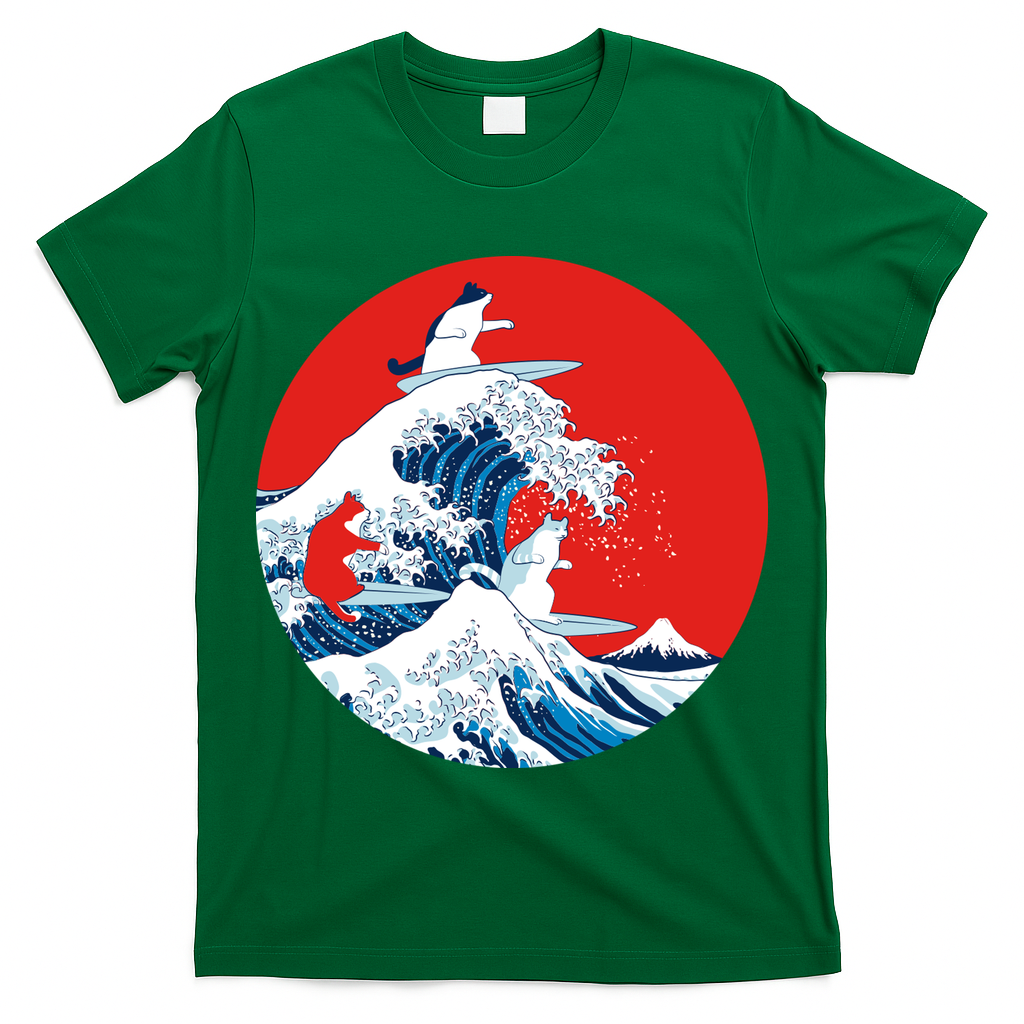 Great Kanagawa Wave Of Cats T-Shirt