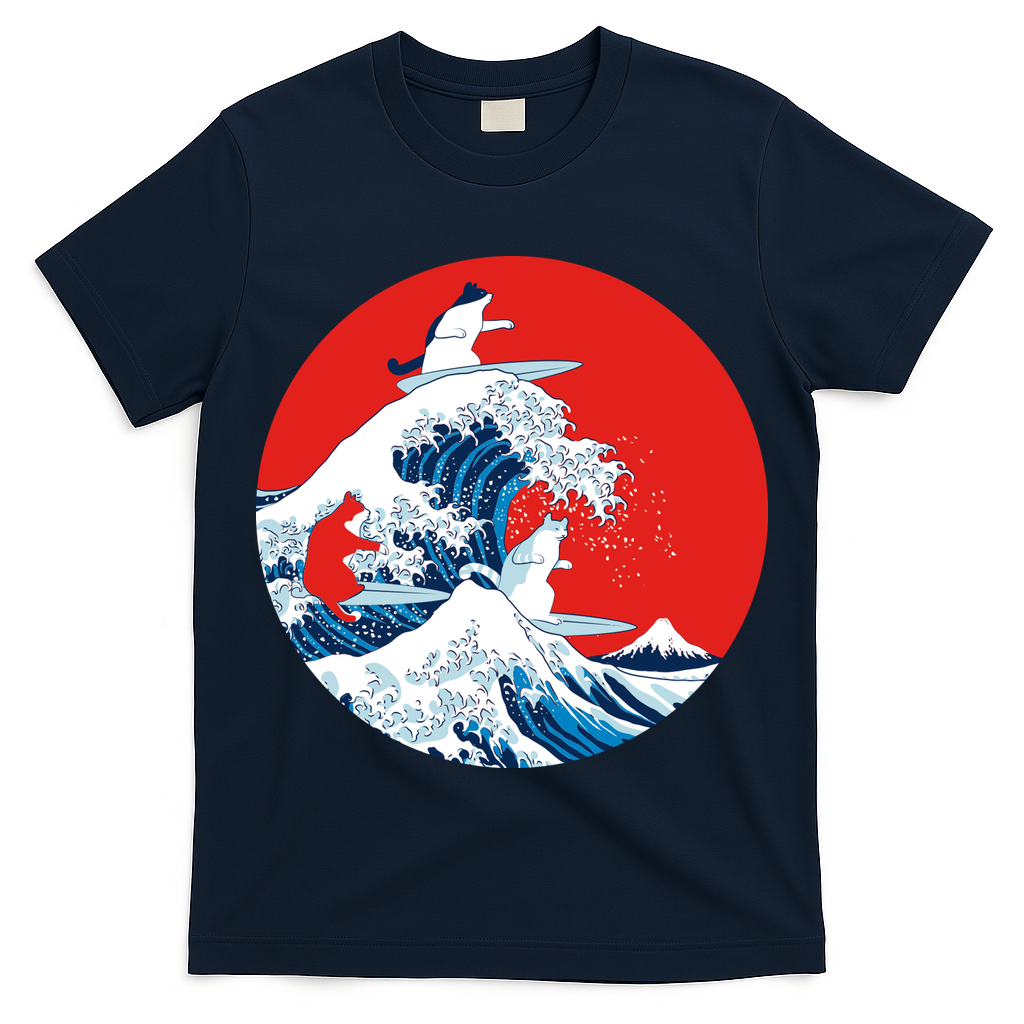 Great Kanagawa Wave Of Cats T-Shirt