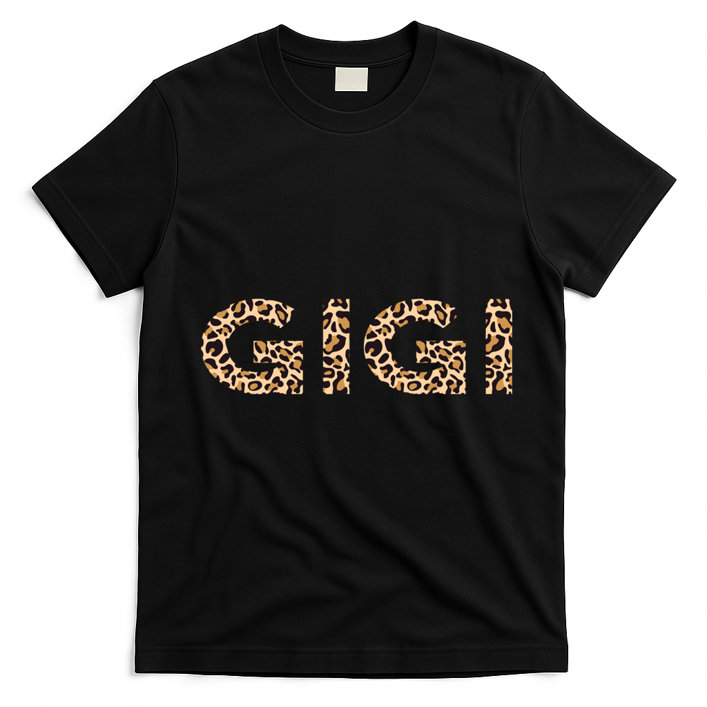Gigi Leopard For Grandma Christmas Mothers Day Gift T-Shirt - Black