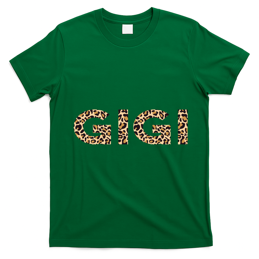 Gigi Leopard For Grandma Christmas Mothers Day Gift T-Shirt - Irish Green