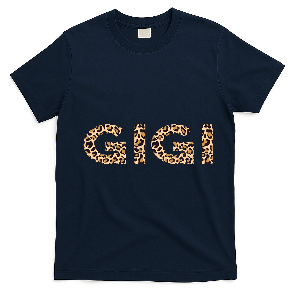 Gigi Leopard For Grandma Christmas Mothers Day Gift T-Shirt - Navy Blue