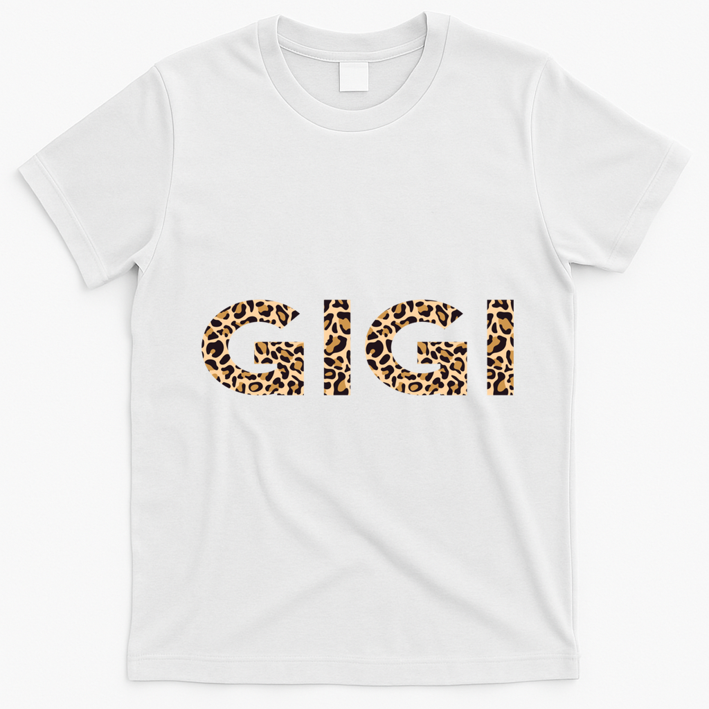 Gigi Leopard For Grandma Christmas Mothers Day Gift T-Shirt - White