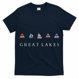 Great Lakes Sailing Americana Lake Michigan Lake Superior T-Shirt