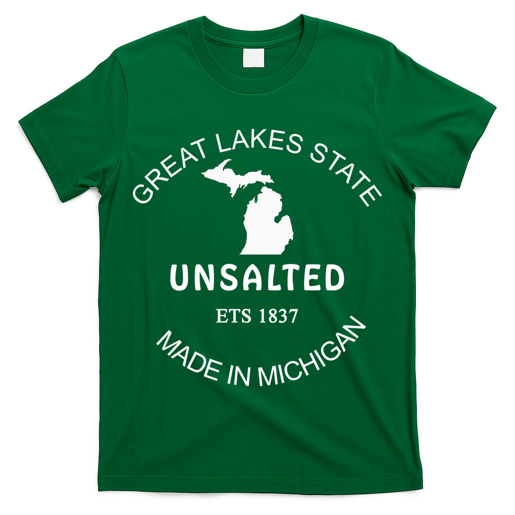 Great Lakes State Unsalted Est 1837 Made In Michigan T-Shirt