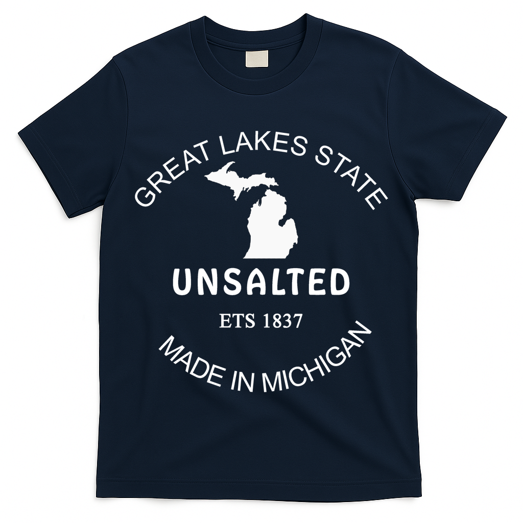 Great Lakes State Unsalted Est 1837 Made In Michigan T-Shirt