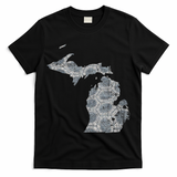 Great Lakes Shaped Women Summer Petoskey Stone Michigan T-Shirt