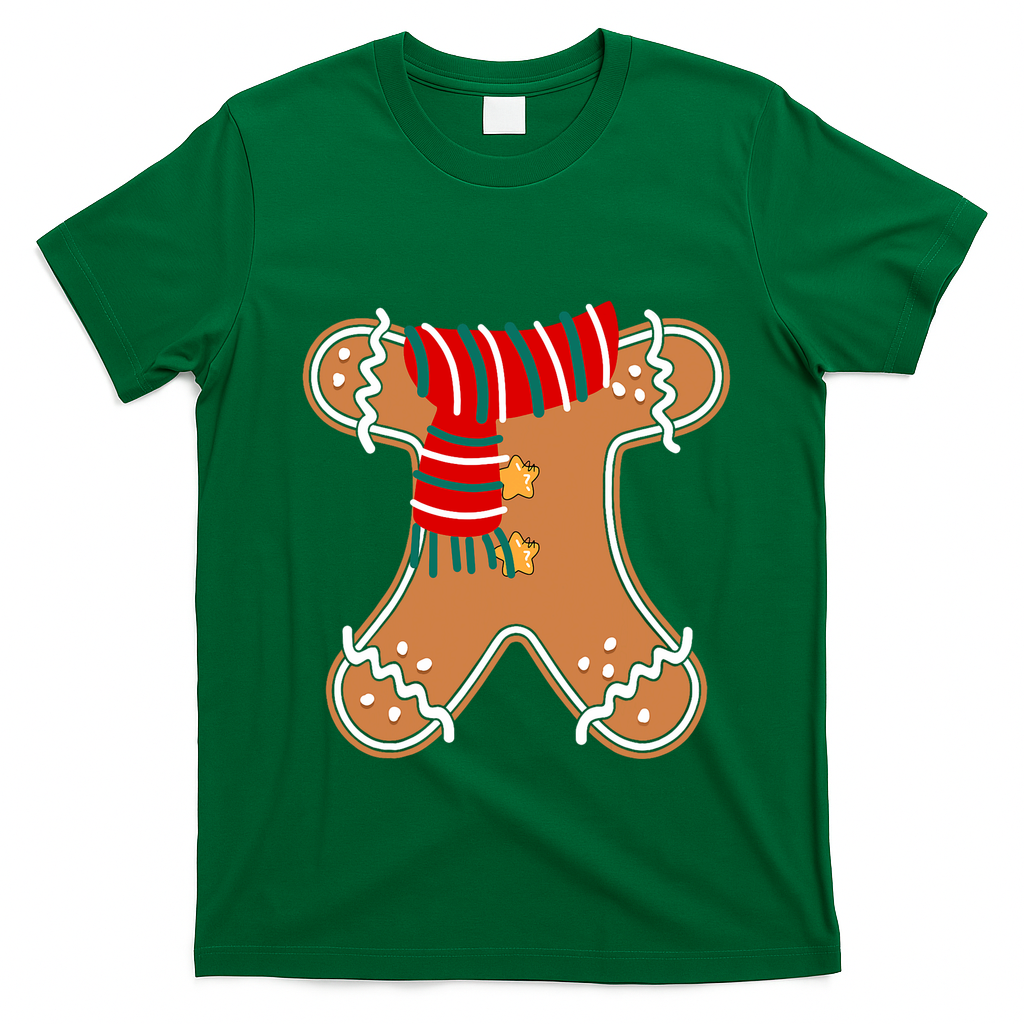 Gingerbread Man Adult Cookie Costume T-Shirt - Irish Green