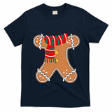 Gingerbread Man Adult Cookie Costume T-Shirt - Navy Blue