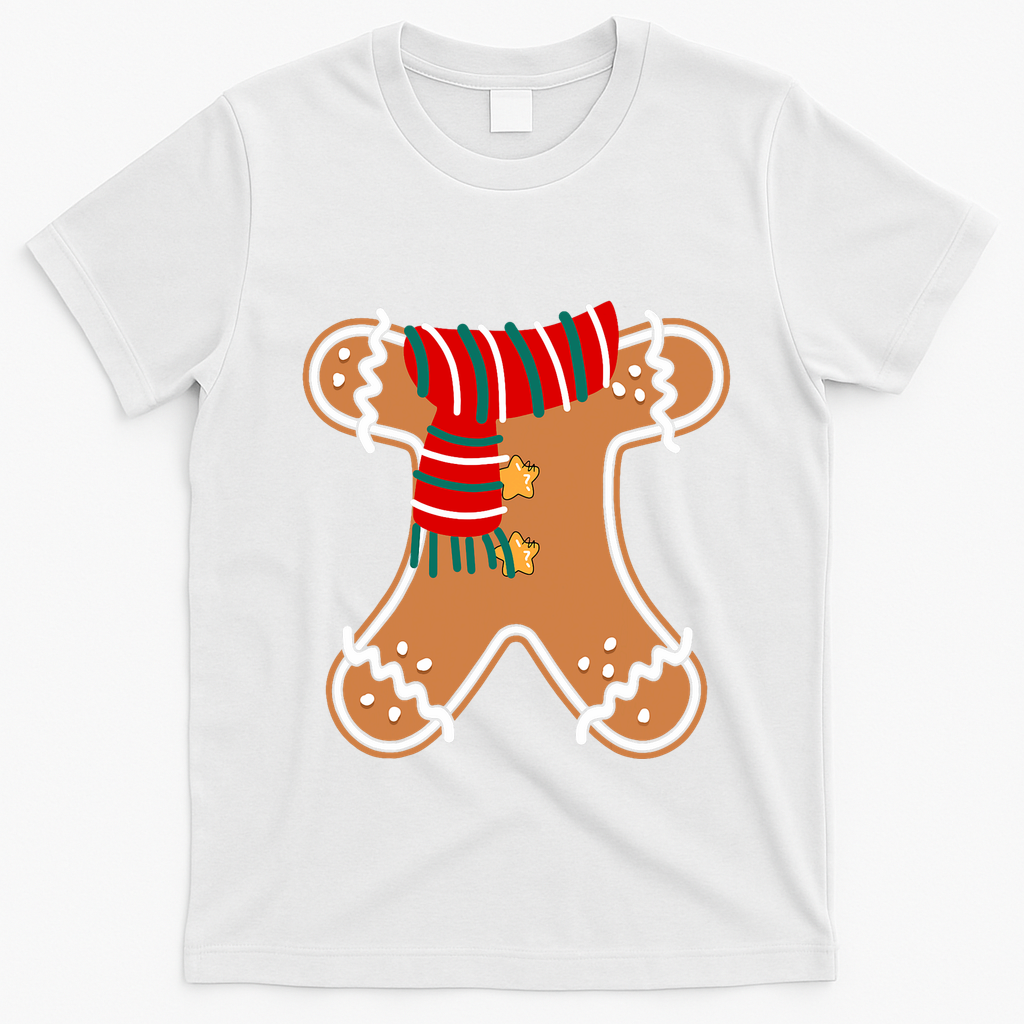 Gingerbread Man Adult Cookie Costume T-Shirt - White