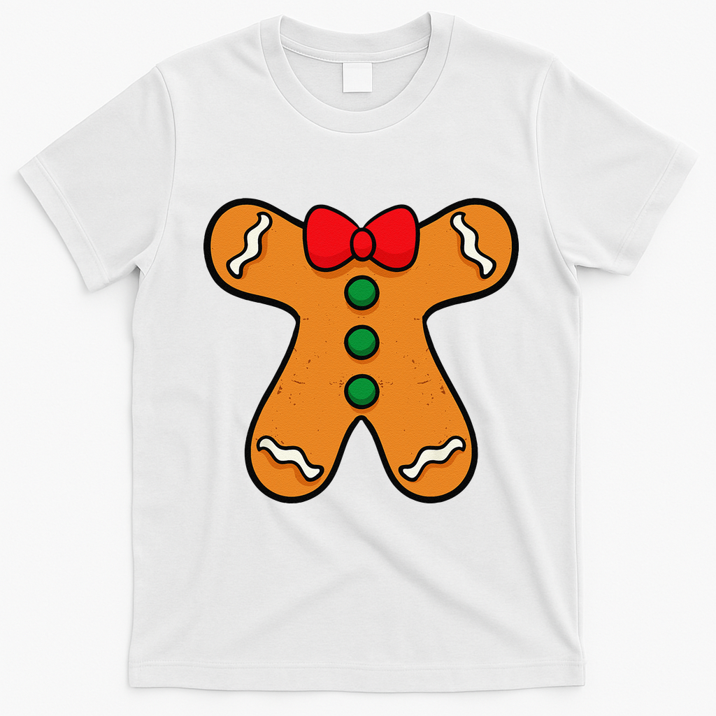 Gingerbread Man Body Costume For Halloween Or Christmas T-Shirt - White