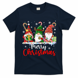 Gnomes Merry Christmas Light Family Gnome Xmas T-Shirt - Navy Blue