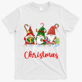 Gnomes Merry Christmas Light Family Gnome Xmas T-Shirt - White