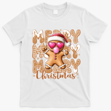 Gingerbread Merry Christmas Cute And Funny T-Shirt - White