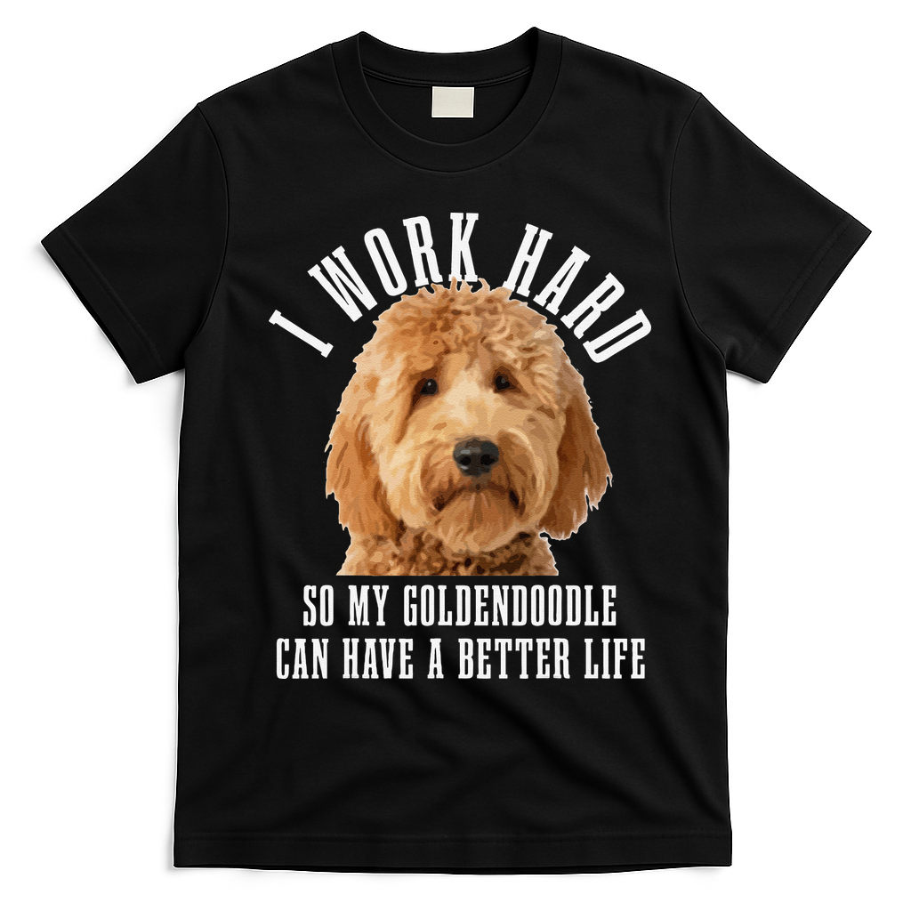 Goldendoodle Mom Doodle Dog Dad Funny Golden Doodle T-Shirt - Black