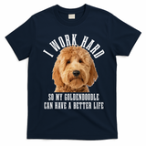 Goldendoodle Mom Doodle Dog Dad Funny Golden Doodle T-Shirt - Navy Blue