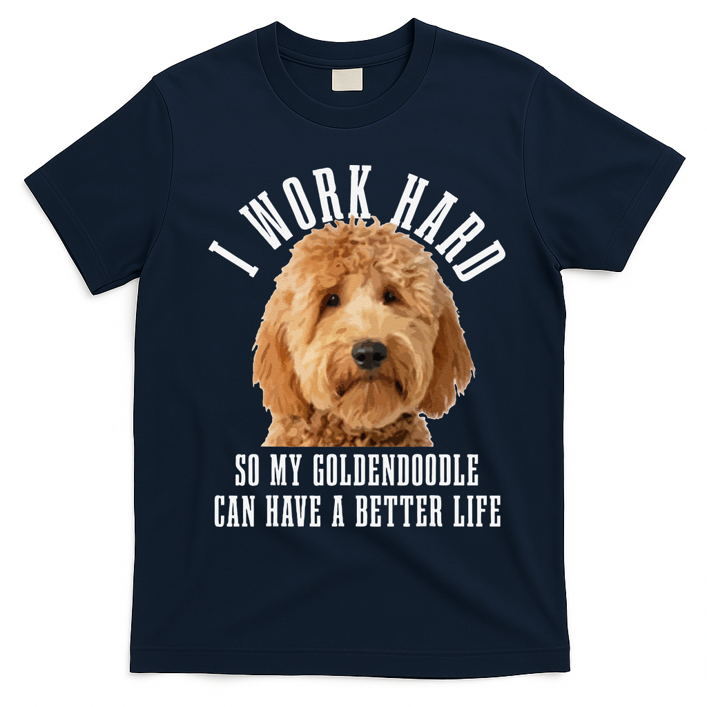 Goldendoodle Mom Doodle Dog Dad Funny Golden Doodle T-Shirt - Navy Blue