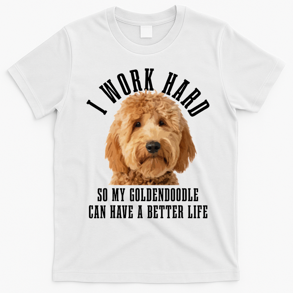 Goldendoodle Mom Doodle Dog Dad Funny Golden Doodle T-Shirt - White