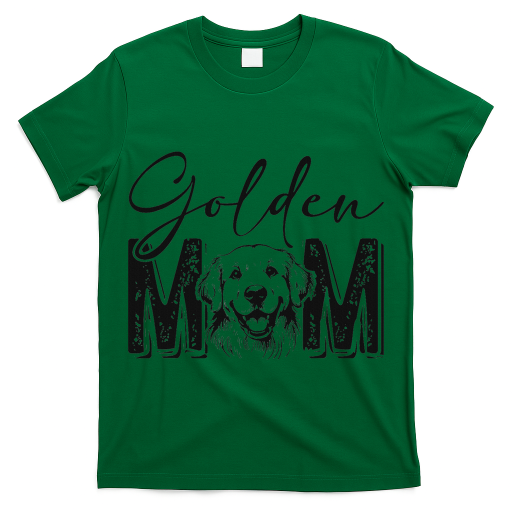 Golden Mom Golden Retriever Lover Dog Mama Funny Retro T-Shirt