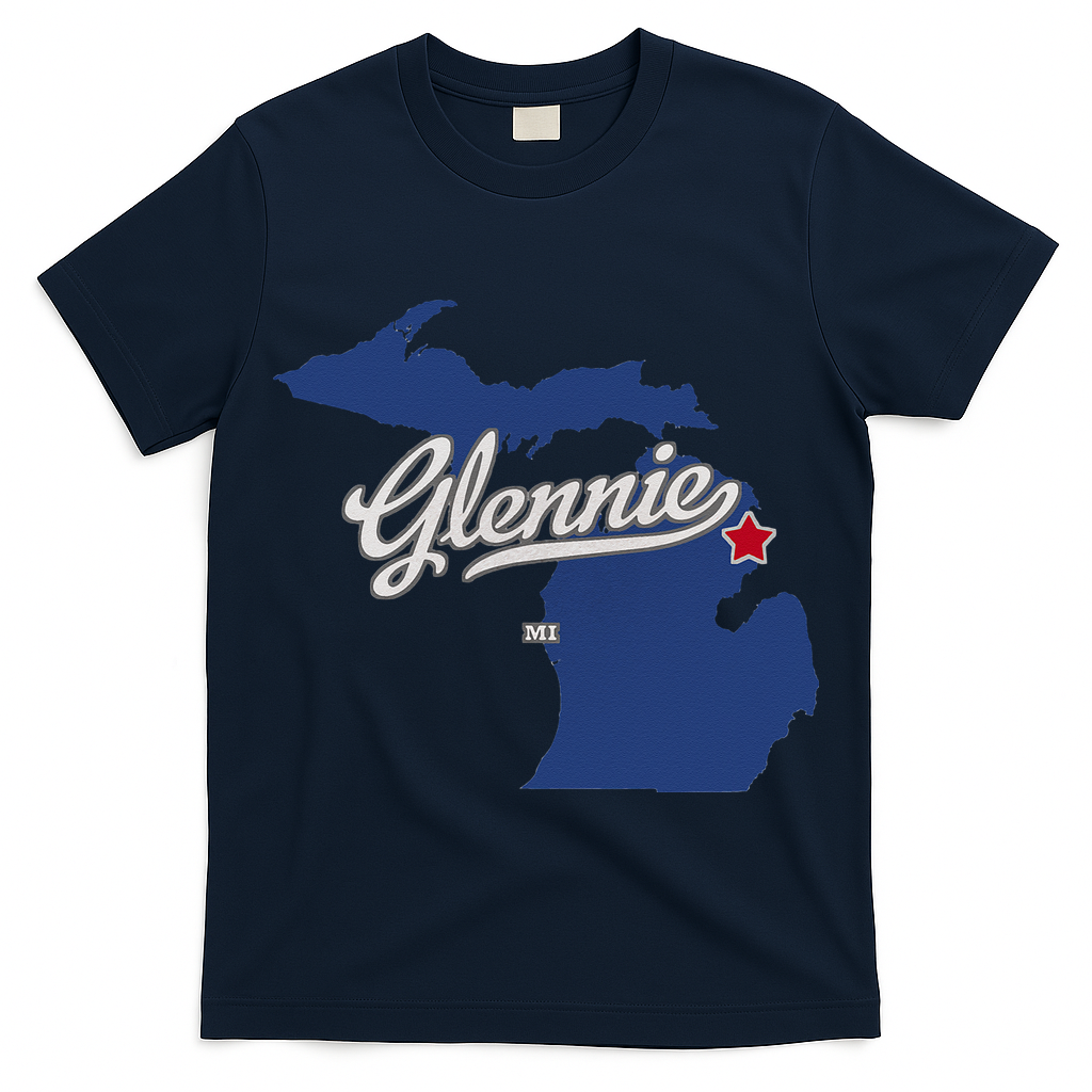Glennie Michigan MI Map T-Shirt