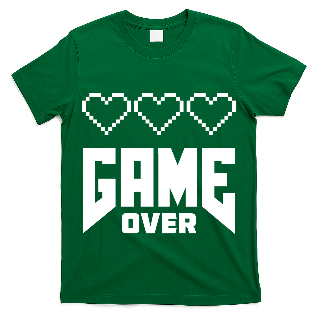 Retro Game Over Out Of Hearts T-Shirt