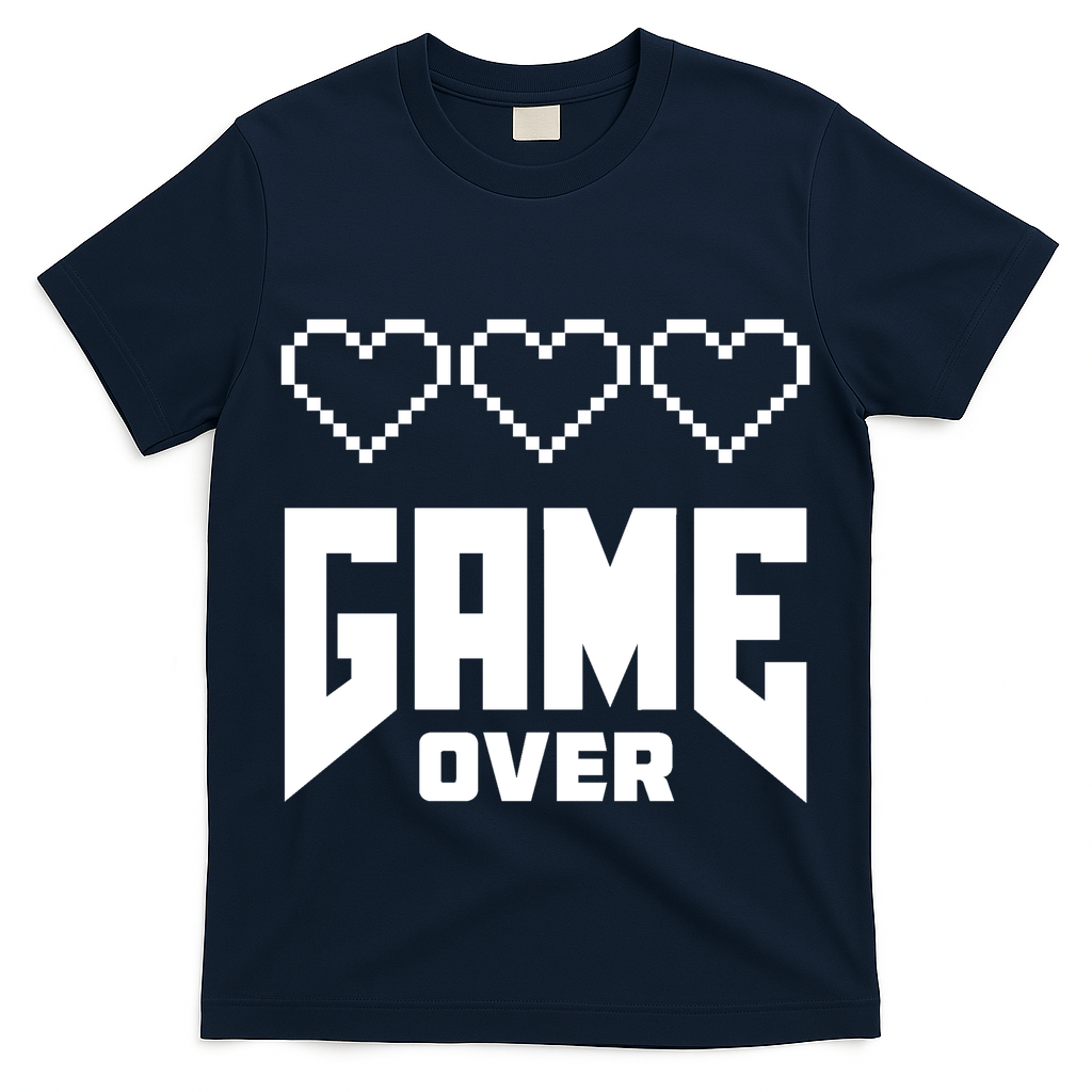 Retro Game Over Out Of Hearts T-Shirt