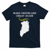 Greenland Map With Trump Hair Make Greenland Great Again T-Shirt - Navy