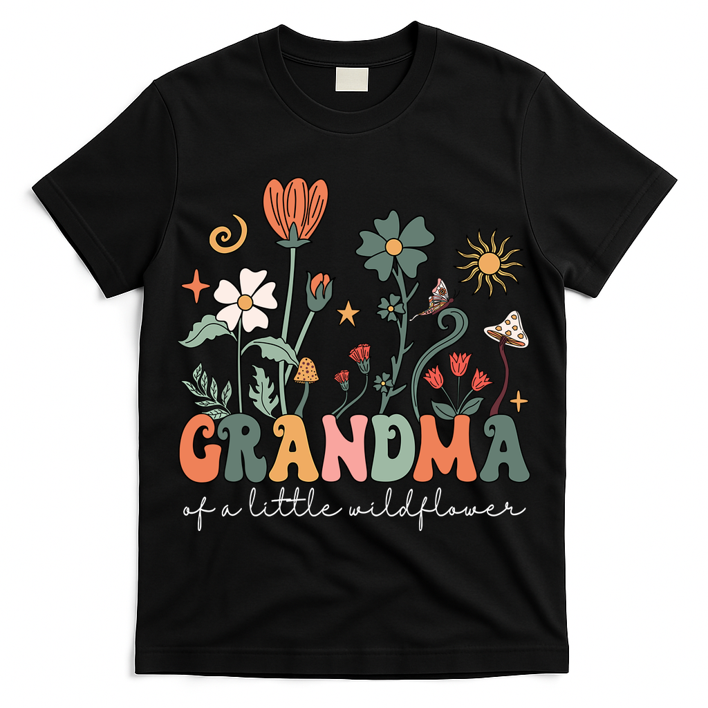 Grandma Of A Little Wildflower Family Matching T-Shirt