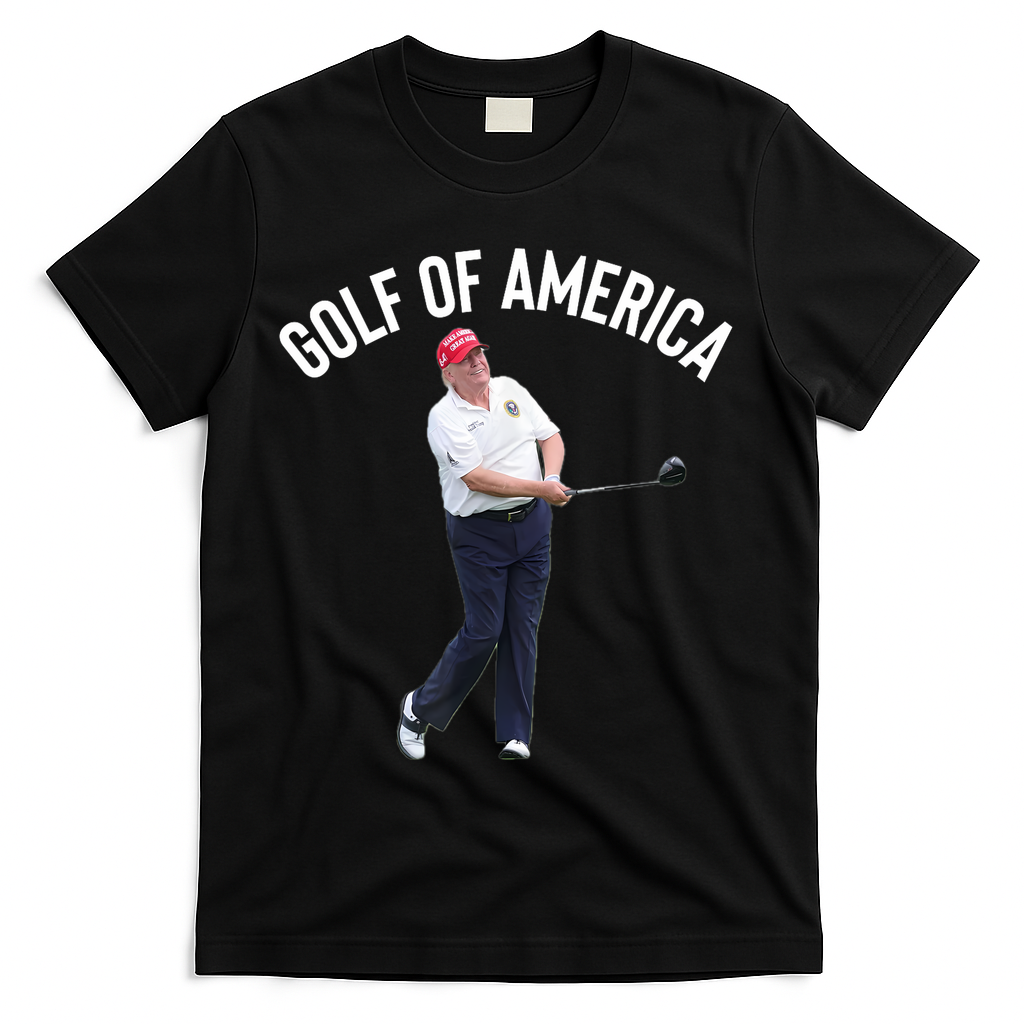 Golf Of America Donald Trump Pun T-Shirt - Black