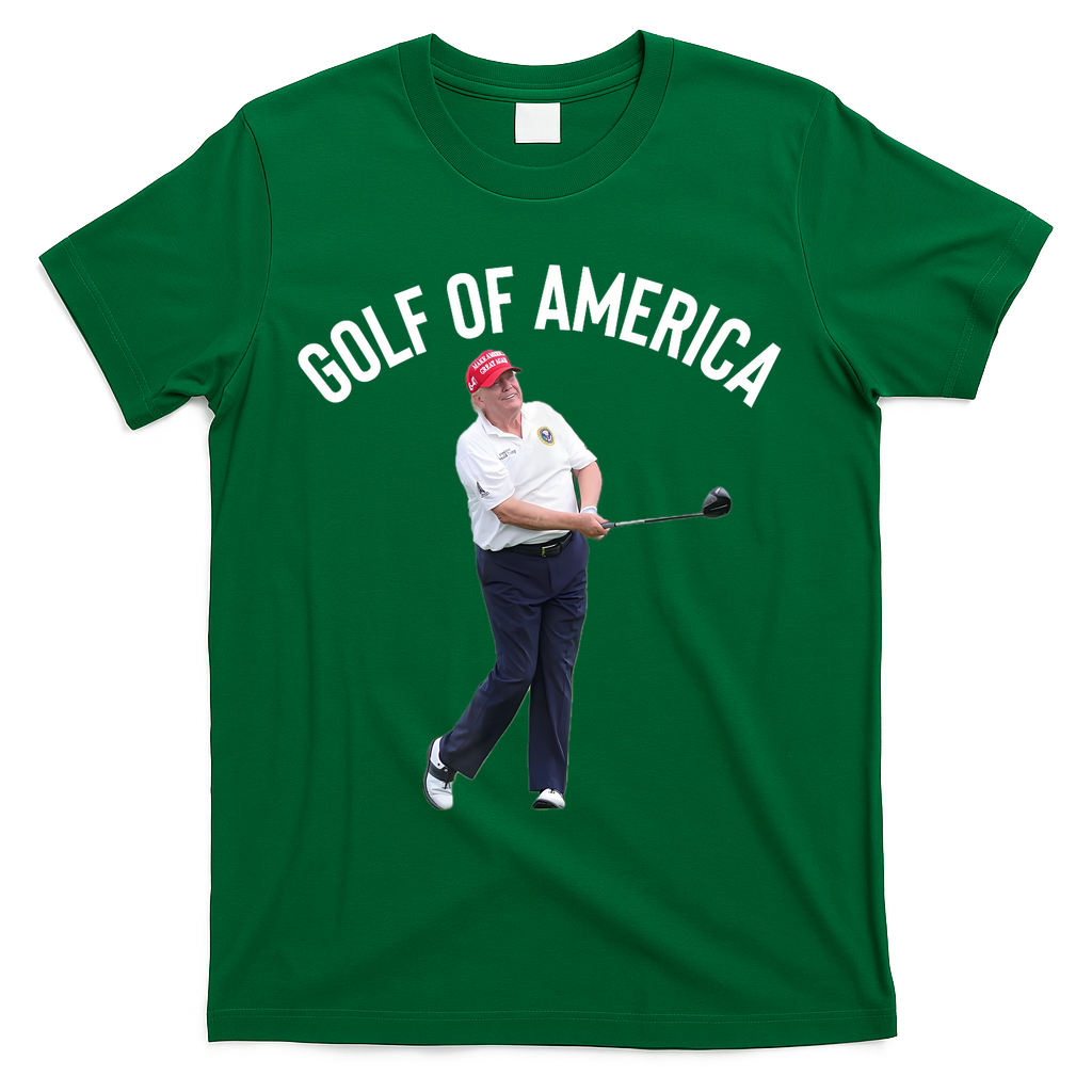 Golf Of America Donald Trump Pun T-Shirt - Green