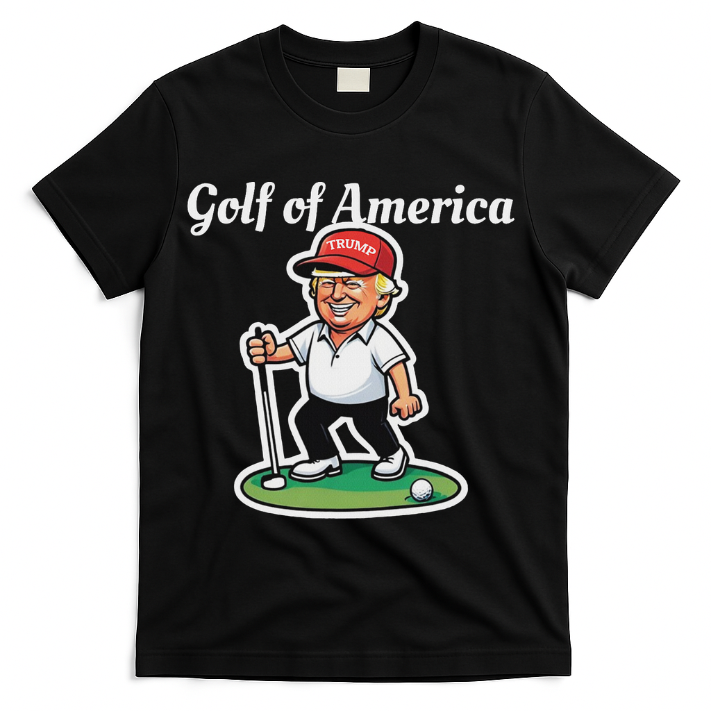 Golf Of America Funny Trump Humor Golfing T-Shirt - Black