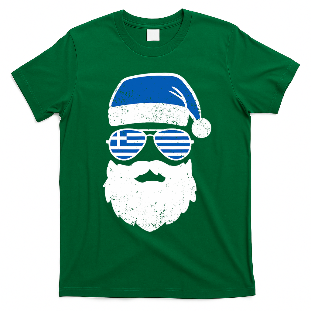 Greek Orthodox Christmas Santa Claus Greece Flag Greek T-Shirt - Irish Green