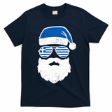 Greek Orthodox Christmas Santa Claus Greece Flag Greek T-Shirt - Navy Blue