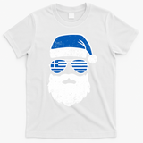 Greek Orthodox Christmas Santa Claus Greece Flag Greek T-Shirt - White