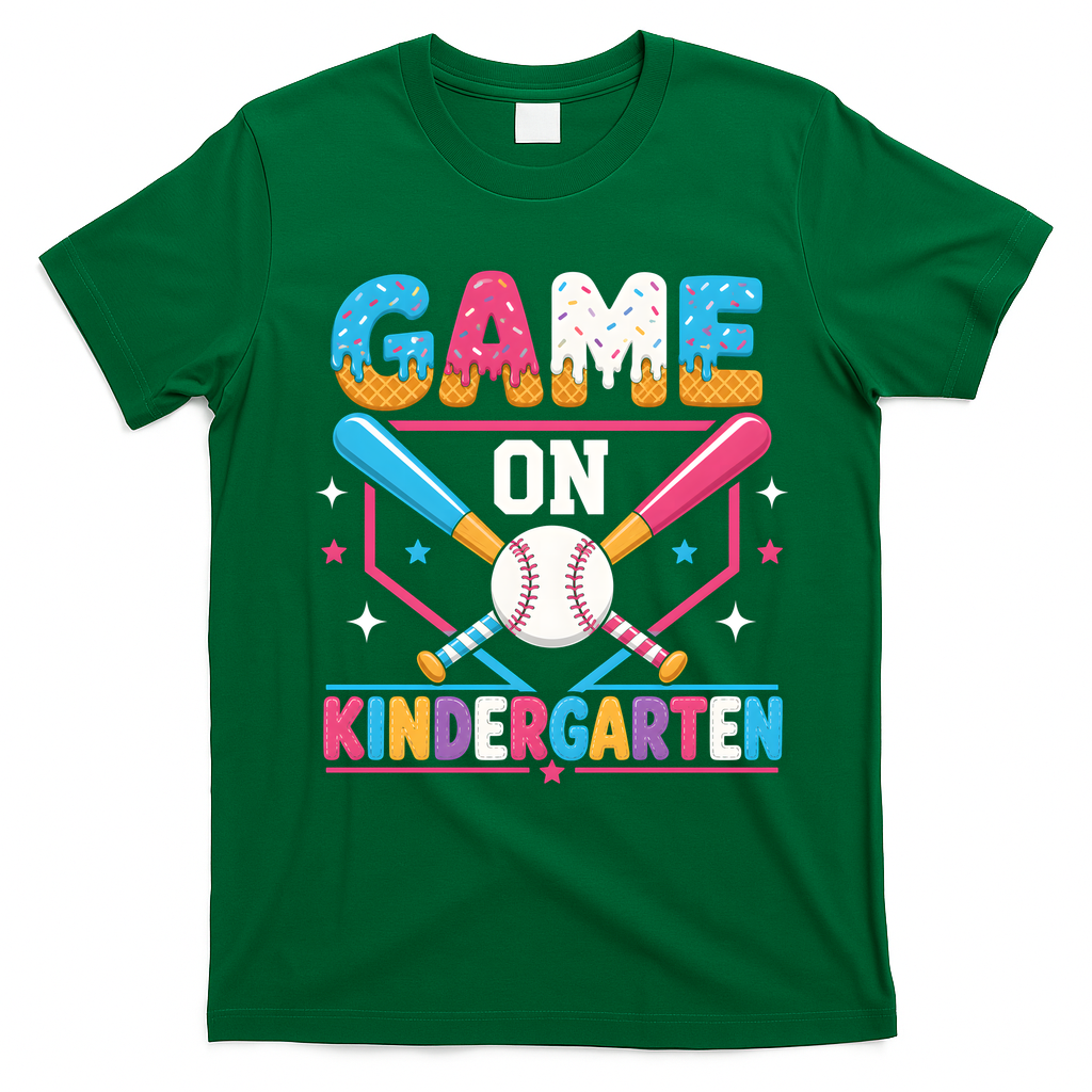 Game On Kindergarten Baseball Students Teachers T-Shirt - Irish Green