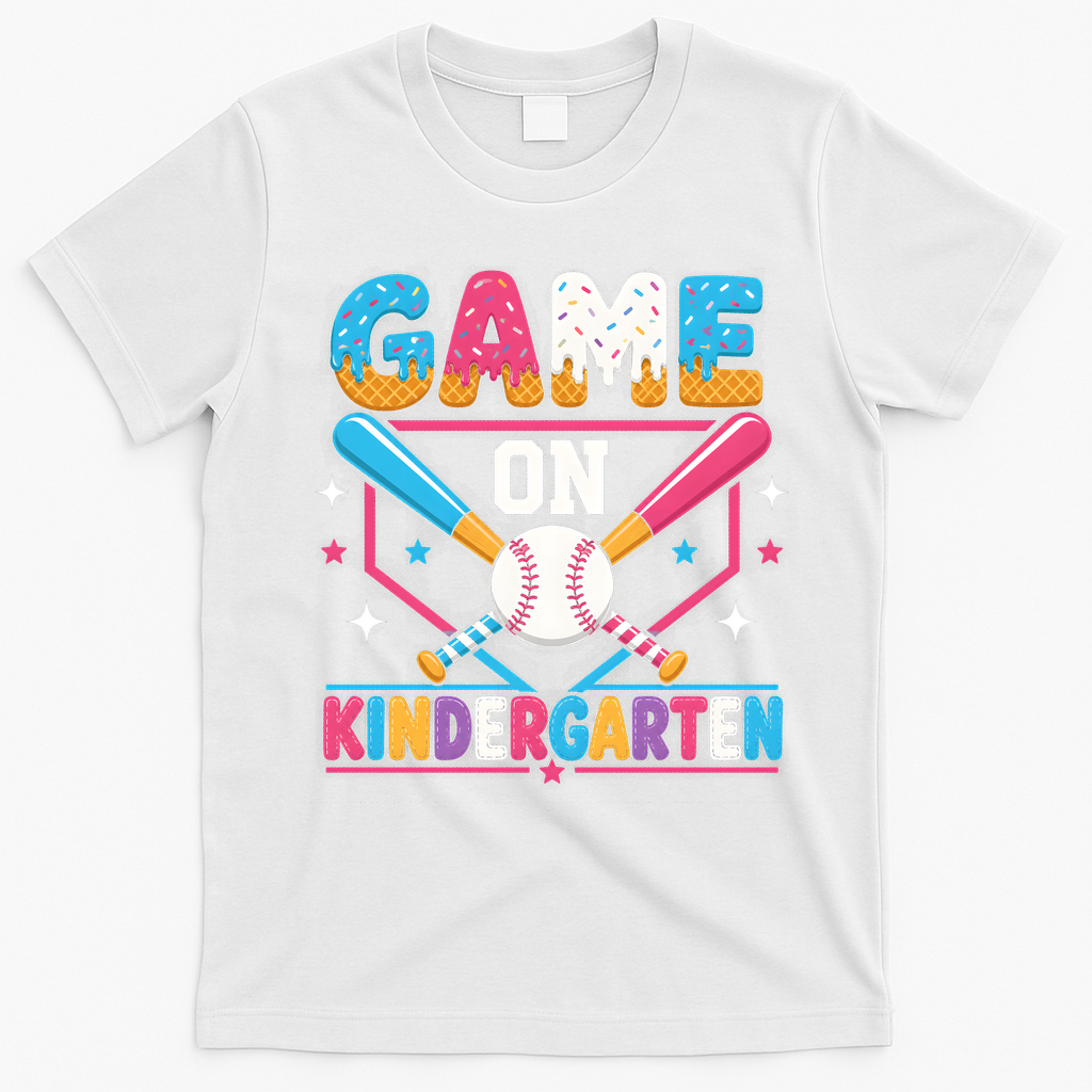 Game On Kindergarten Baseball Students Teachers T-Shirt - White