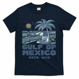 Gulf Of Mexico 1672 Vintage Beach Gulf Of Mexico Forever T-Shirt - Navy